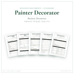 Painter Decorator — Business Documents — Standard, PDF with fillable header product preview