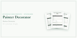 Painter Decorator — Business Documents — Standard, PDF with fillable header product overview