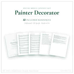 Painter Decorator — Social Media Content Kit, PDF and editable DOCX product preview