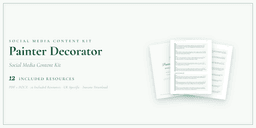 Painter Decorator — Social Media Content Kit, PDF and editable DOCX product overview