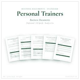 Personal Trainers — Business Documents — Standard, PDF with fillable header product preview