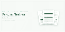 Personal Trainers — Business Documents — Standard, PDF with fillable header product overview