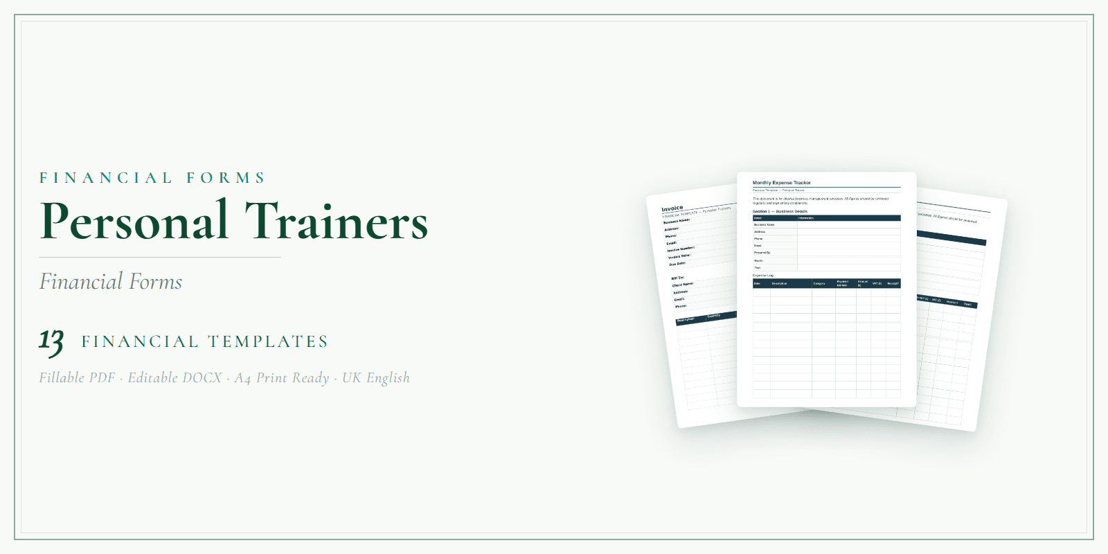 Financial Forms Bundle — Premium — Product overview