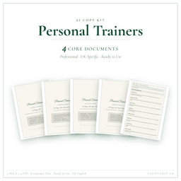 Personal Trainers — AI Copy Kit, PDF and editable DOCX product preview