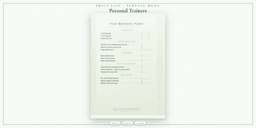 Personal Trainers — Price List & Service Menu, PDF product overview