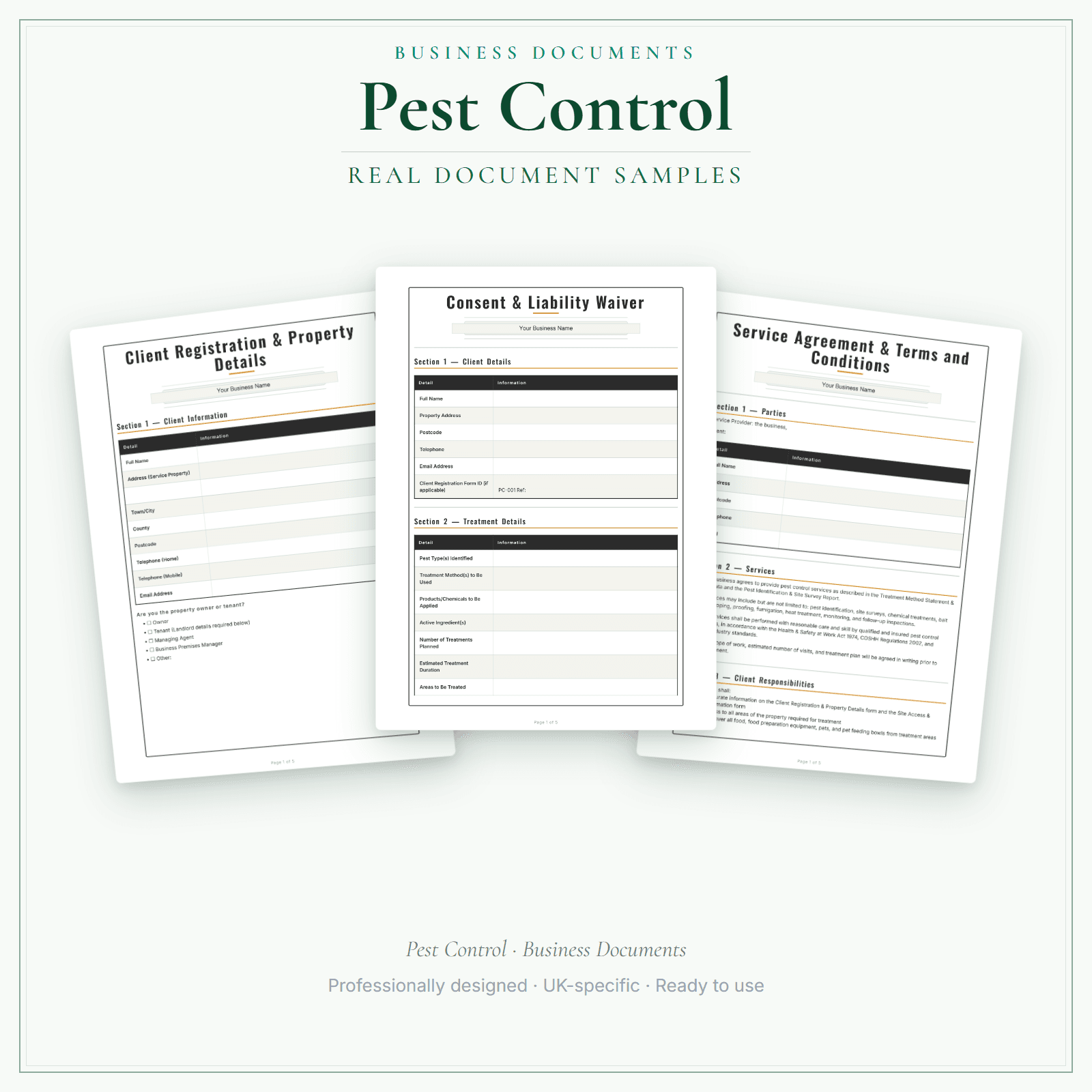 Business Documents — Standard — sample document pages