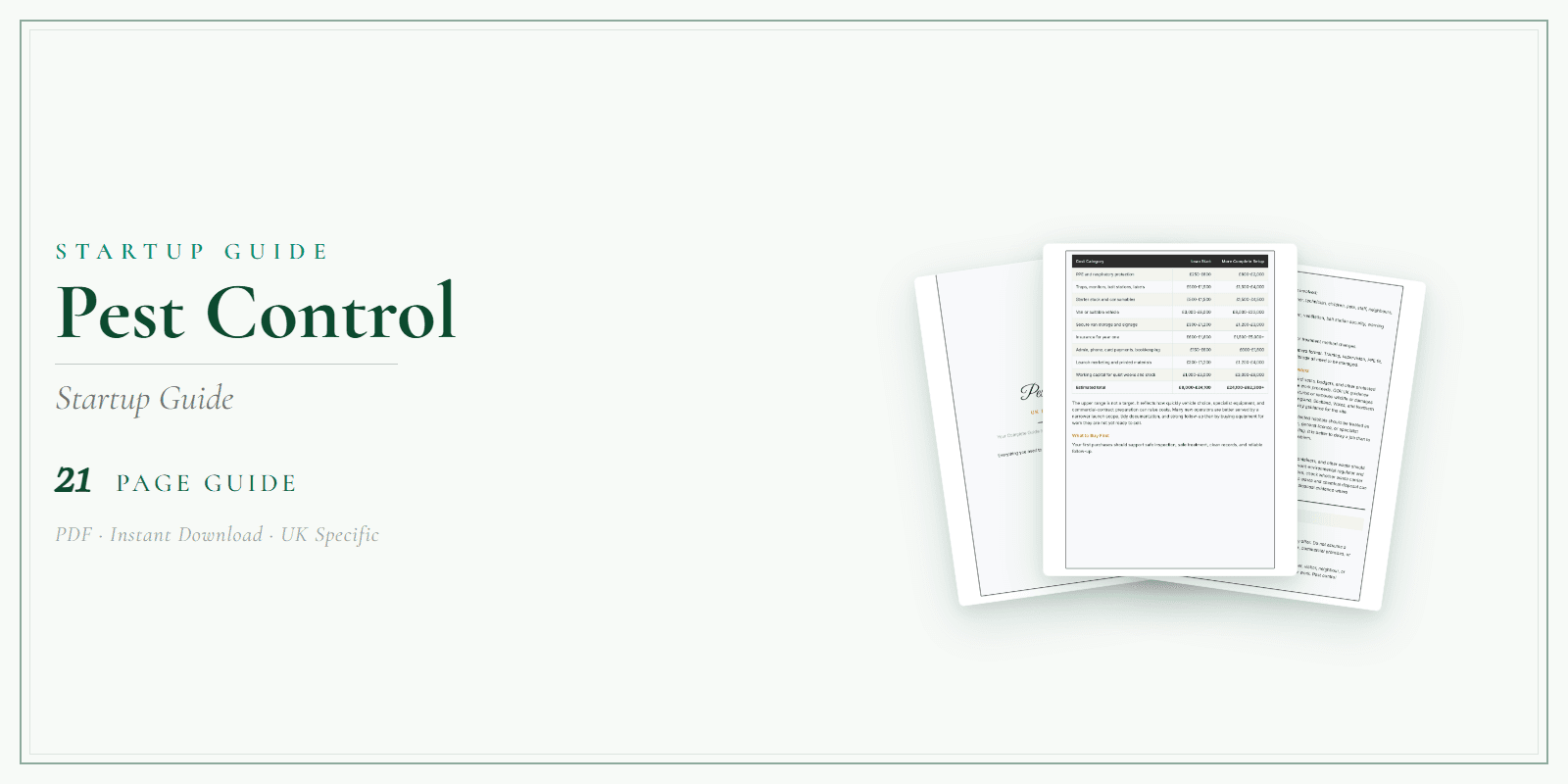Pest Control — Startup Guide, PDF guide product overview