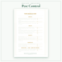 Pest Control — Price List & Service Menu, PDF sample pages