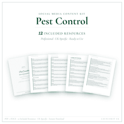 Pest Control — Social Media Content Kit, PDF and editable DOCX product preview