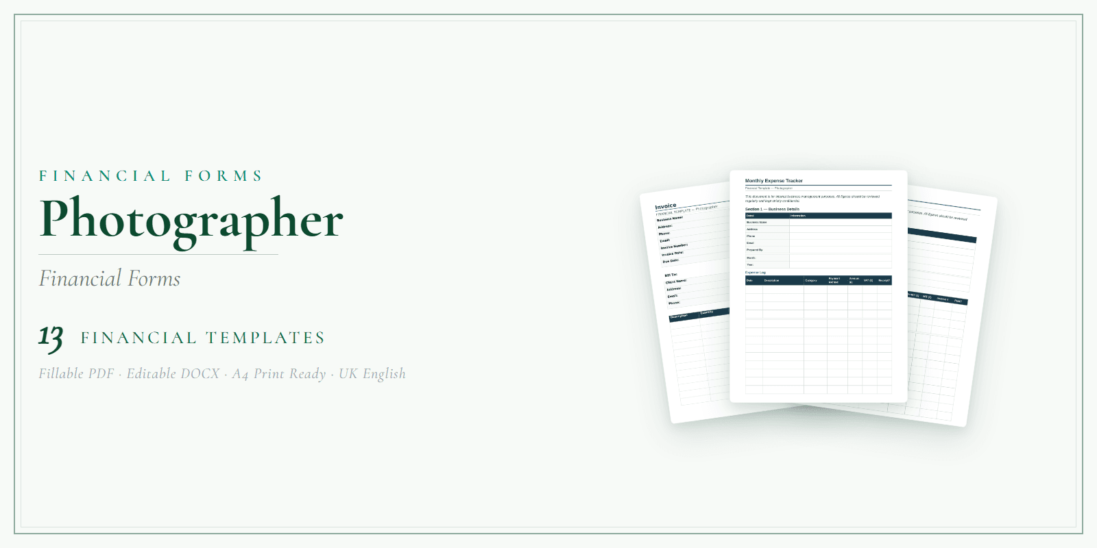Financial Forms Bundle — Premium — Product overview