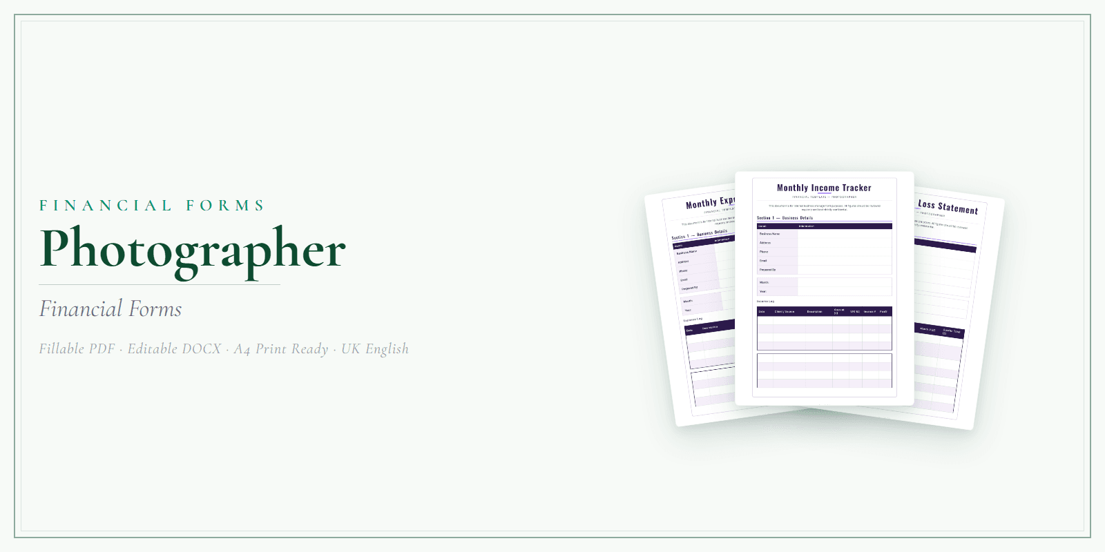 Financial Forms Bundle — Premium