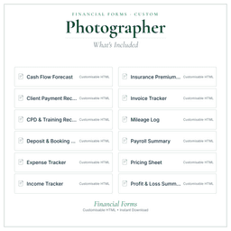 Financial Forms Bundle — Custom — What's included