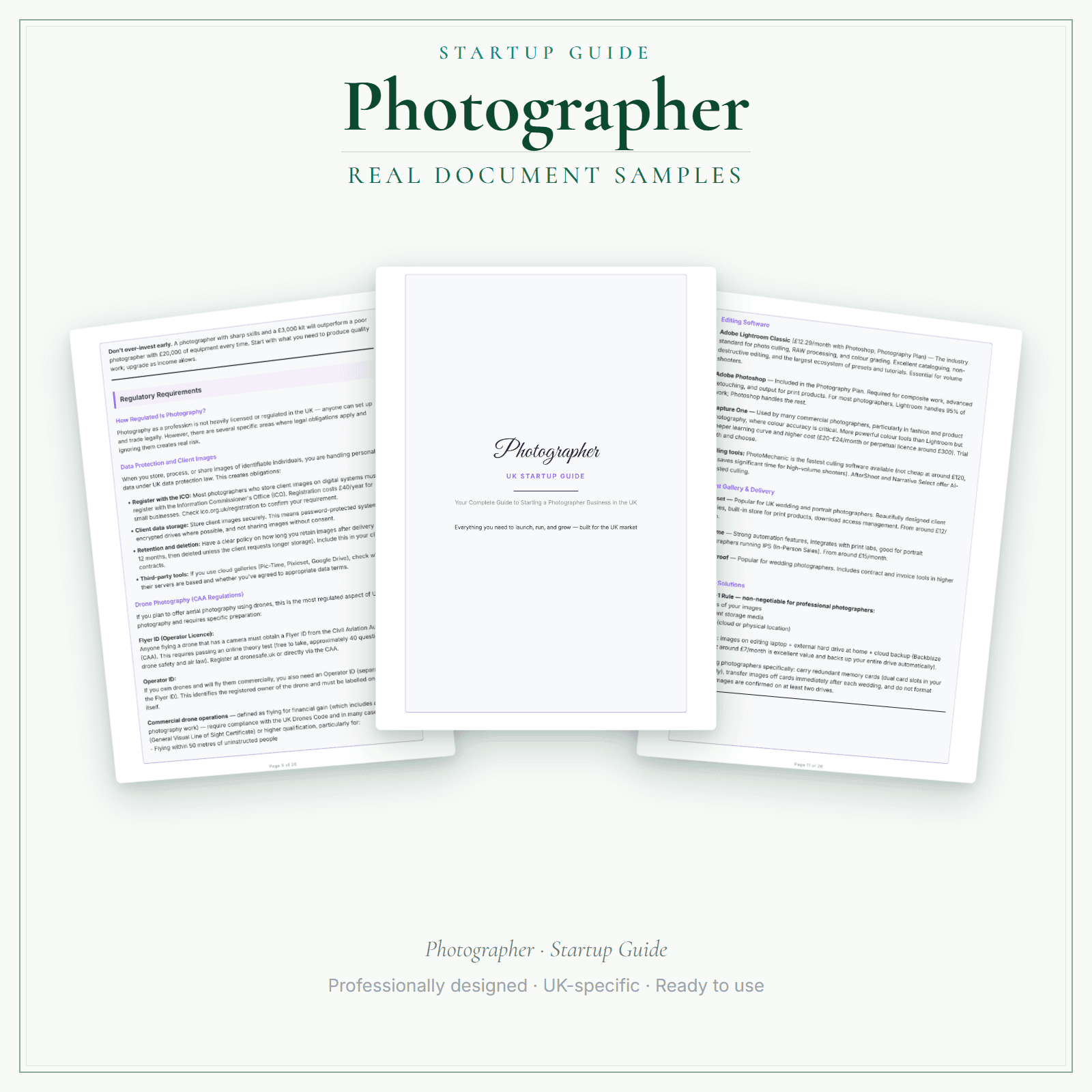 Startup Guide — sample document pages