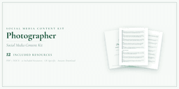 Photographer — Social Media Content Kit, PDF and editable DOCX product overview