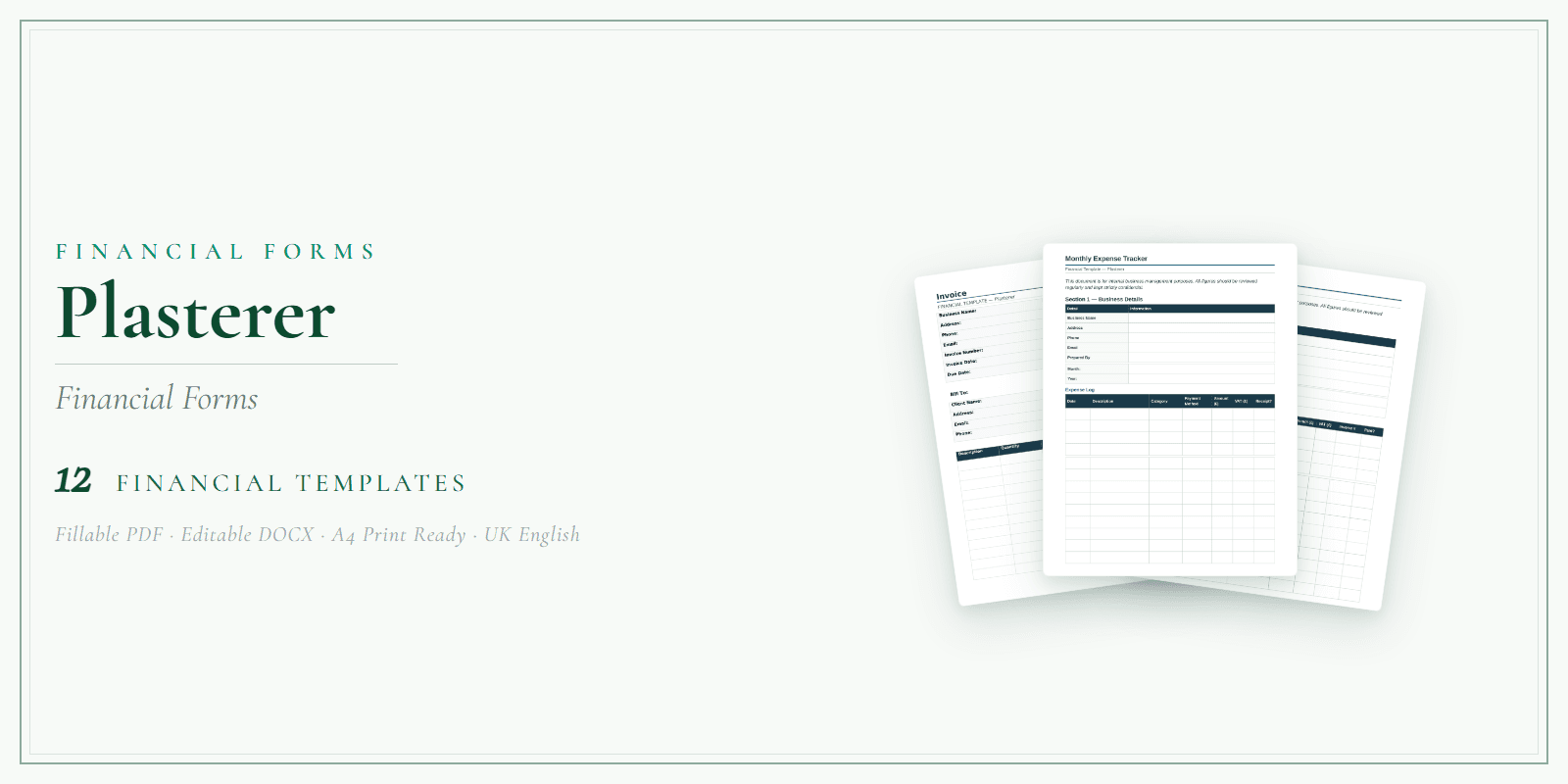 Financial Forms Bundle — Premium — Product overview