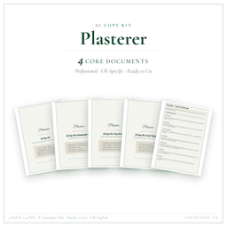 Plasterer — AI Copy Kit, PDF and editable DOCX product preview