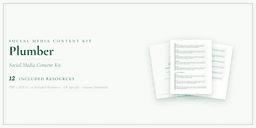 Plumber — Social Media Content Kit, PDF and editable DOCX product overview