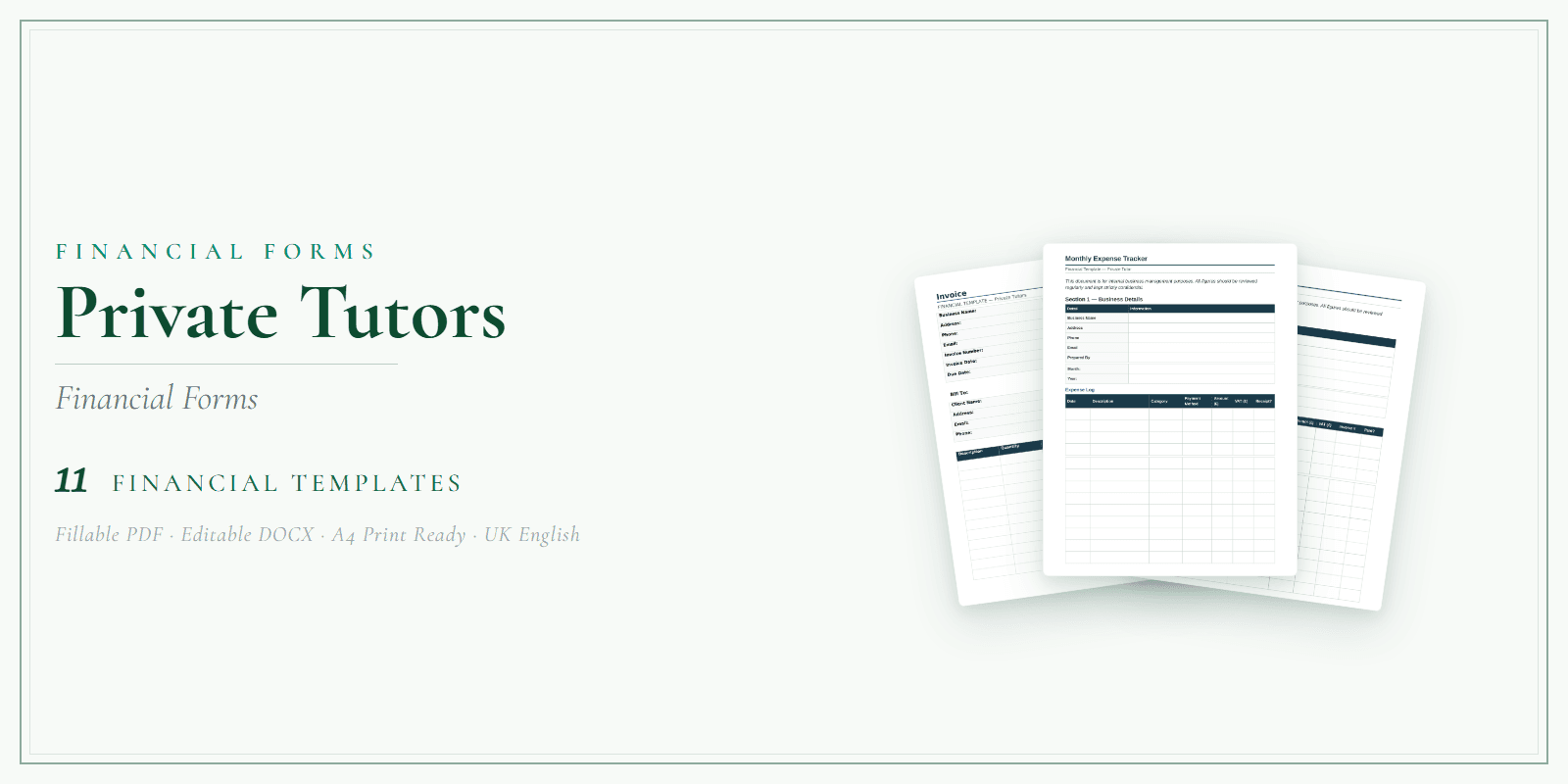 Financial Forms Bundle — Premium — Product overview