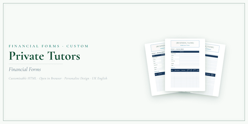 Financial Forms Bundle — Custom