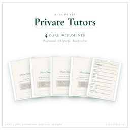 Private Tutors — AI Copy Kit, PDF and editable DOCX product preview