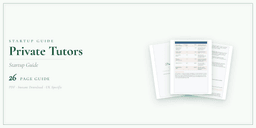 Private Tutors — Startup Guide, PDF guide product overview