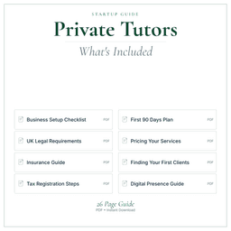 Private Tutors — Startup Guide, PDF guide what's included preview