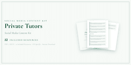 Private Tutors — Social Media Content Kit, PDF and editable DOCX product overview