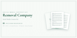 Removal Company — Social Media Content Kit, PDF and editable DOCX product overview