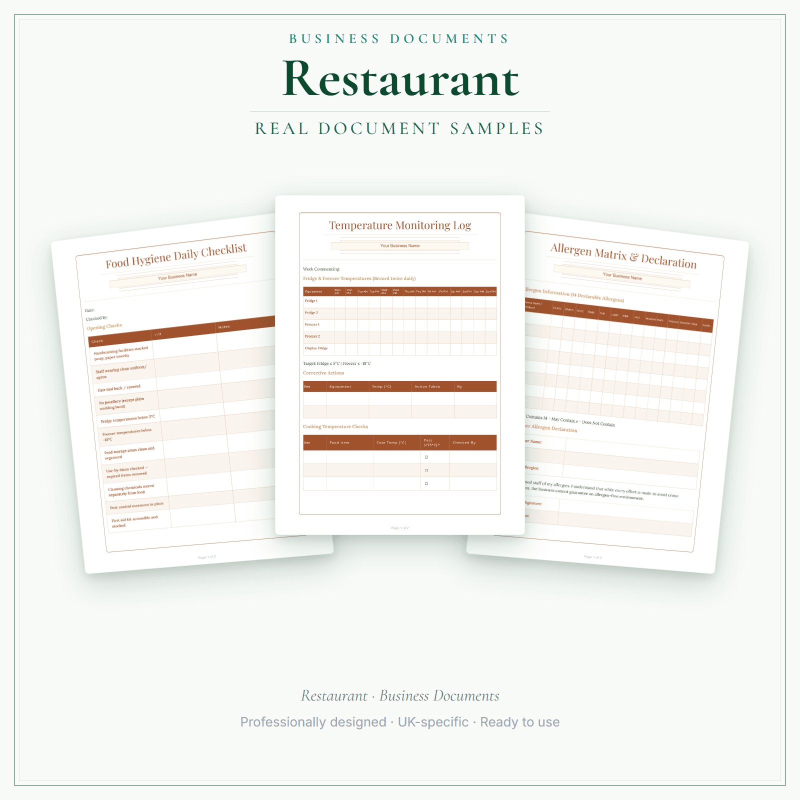 Business Documents — Premium — sample document pages