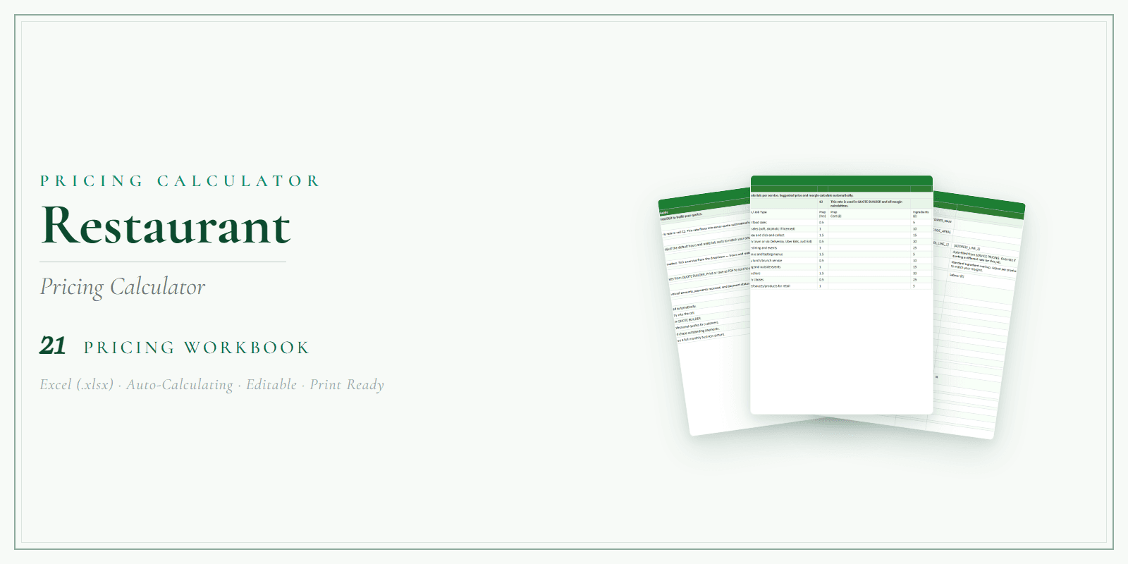 Pricing Calculator — Premium — Product overview