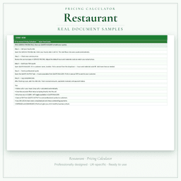 Pricing Calculator — Premium — Sample document pages