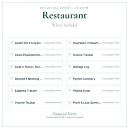 Financial Forms Bundle — Custom — What's included