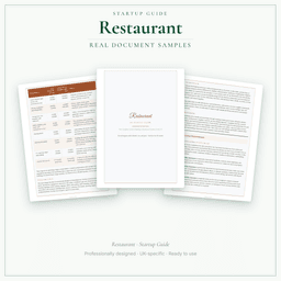 Restaurant — Startup Guide, PDF guide sample pages
