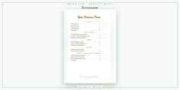 Restaurant — Price List & Service Menu, PDF product overview