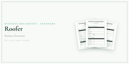 Roofer — Business Documents — Standard, PDF with fillable header product overview