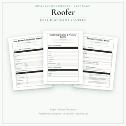 Roofer — Business Documents — Standard, PDF with fillable header sample pages