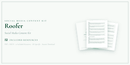Roofer — Social Media Content Kit, PDF and editable DOCX product overview