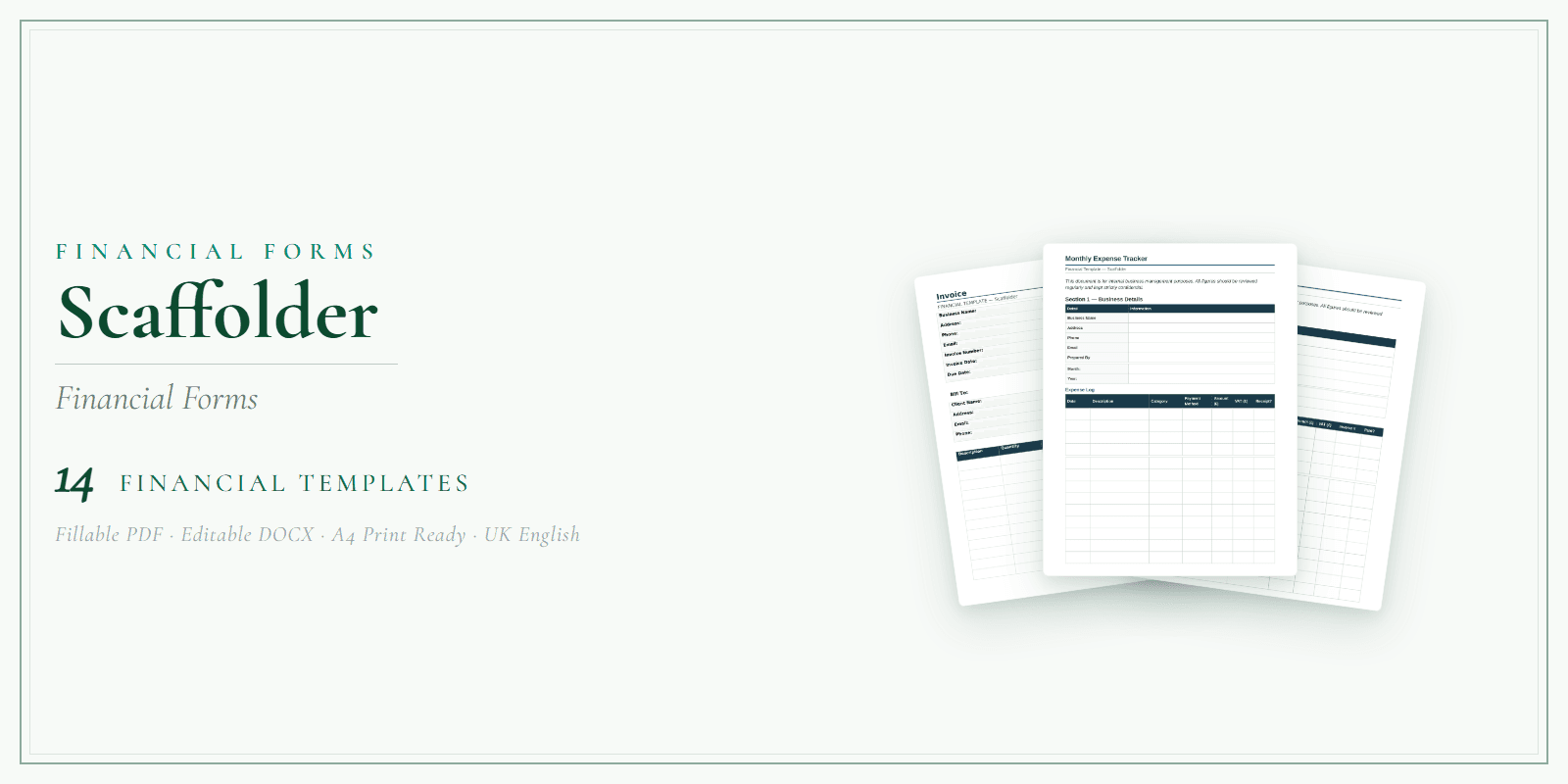 Financial Forms Bundle — Premium — Product overview