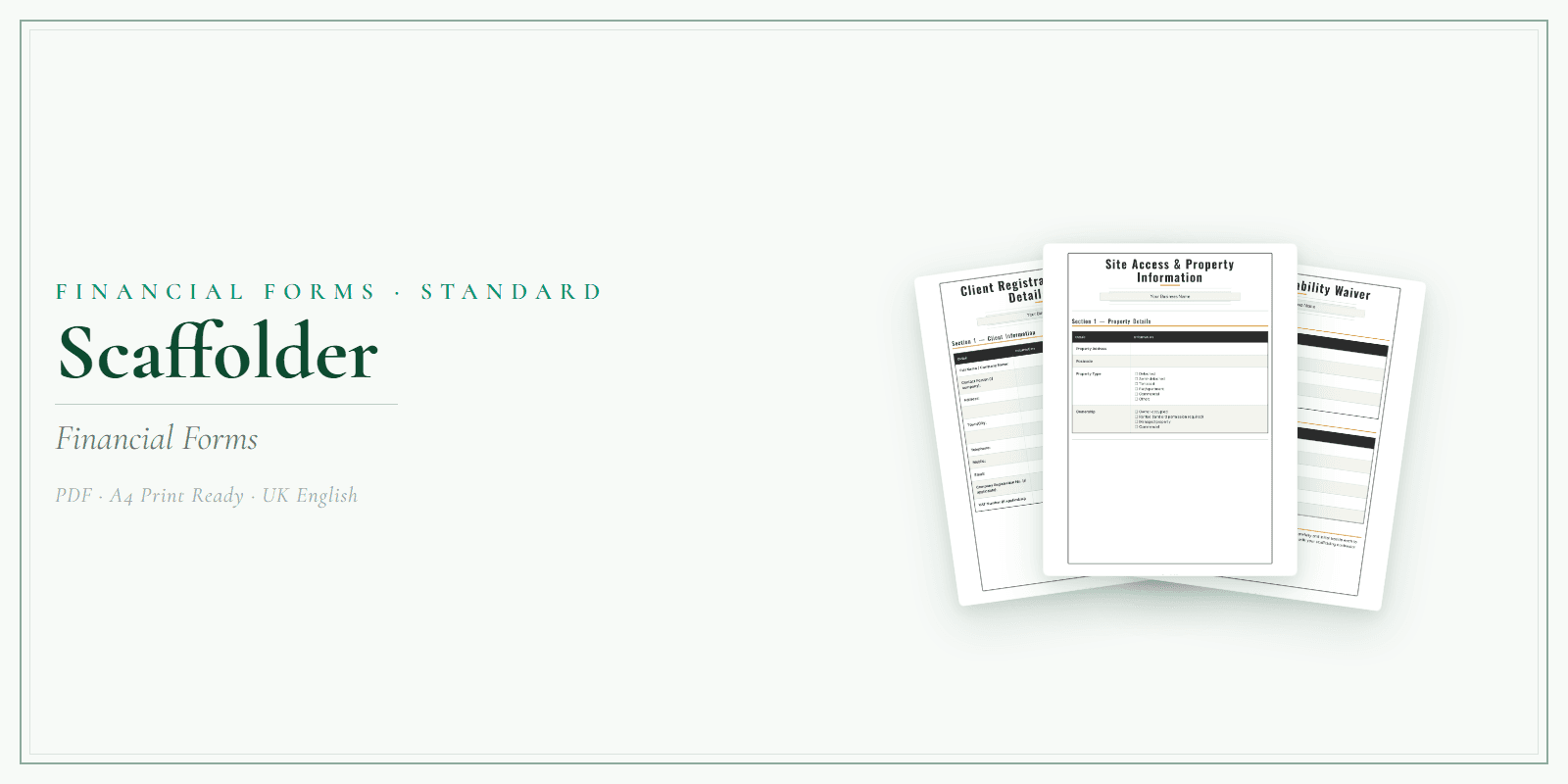 Financial Forms Bundle — Standard — Product overview