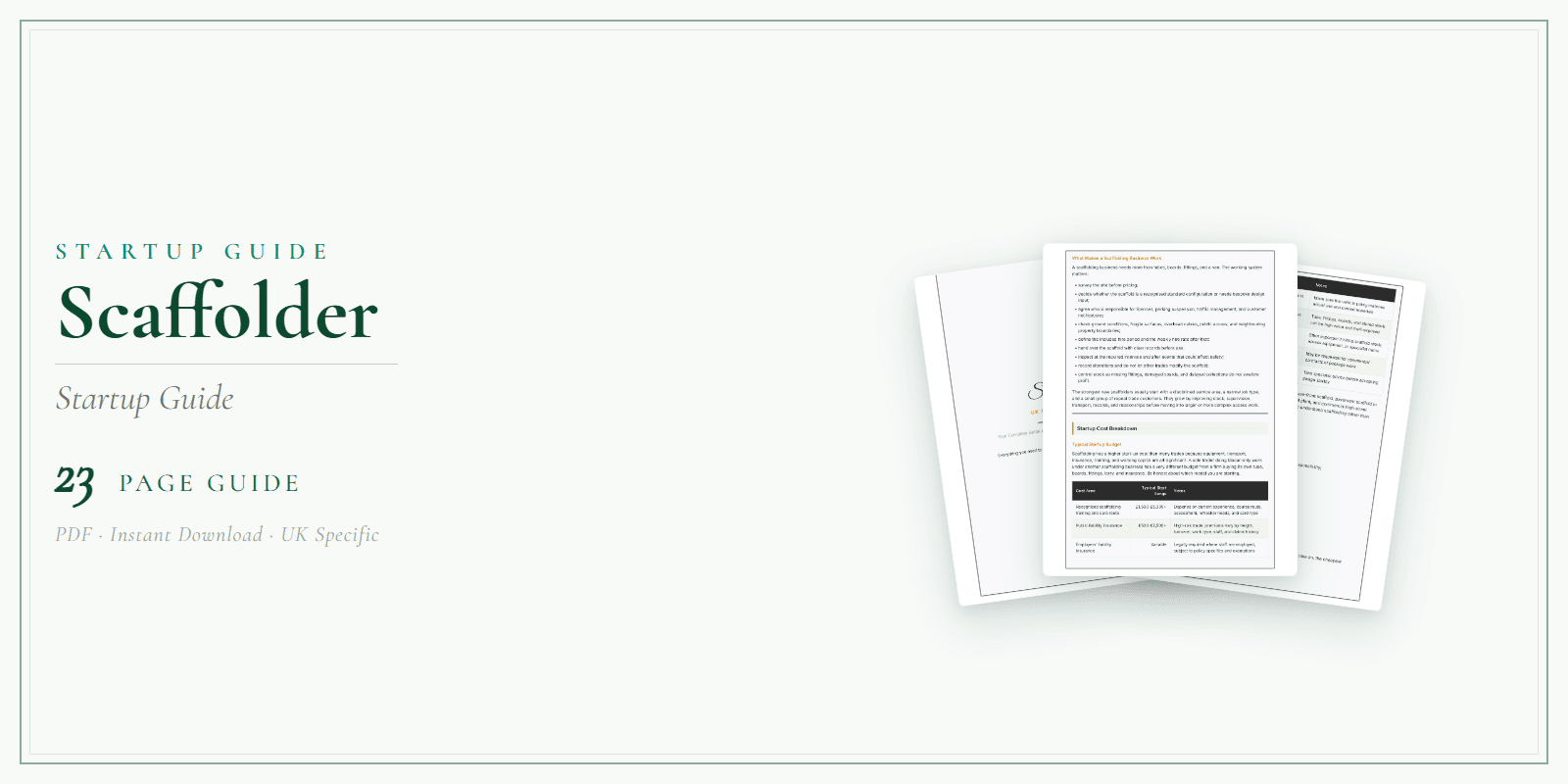 Scaffolder — Startup Guide, PDF guide product overview