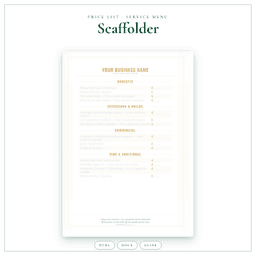 Scaffolder — Price List & Service Menu, PDF product preview