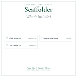 Scaffolder — Price List & Service Menu, PDF what's included preview