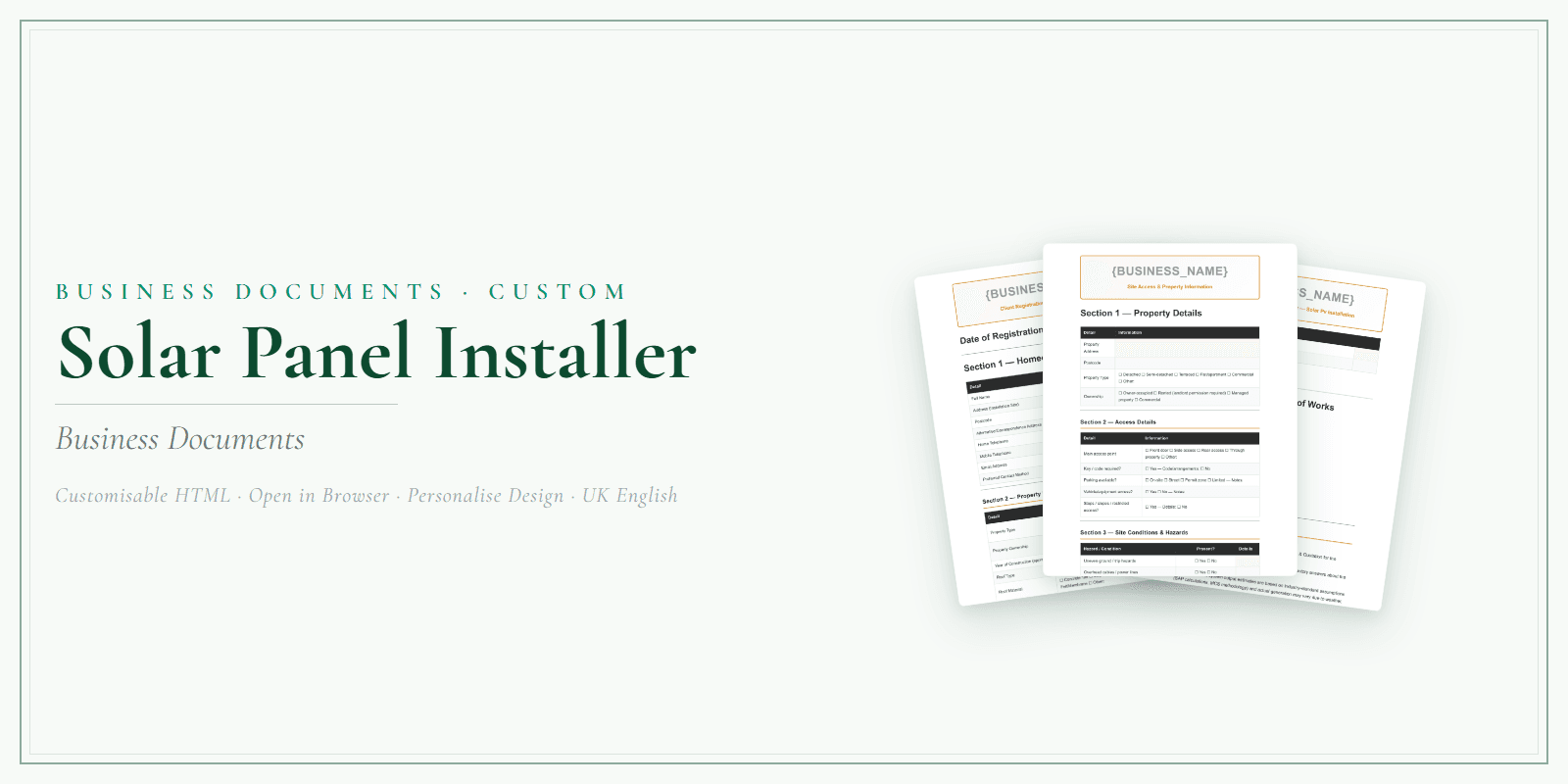 Business Documents — Custom — Product overview