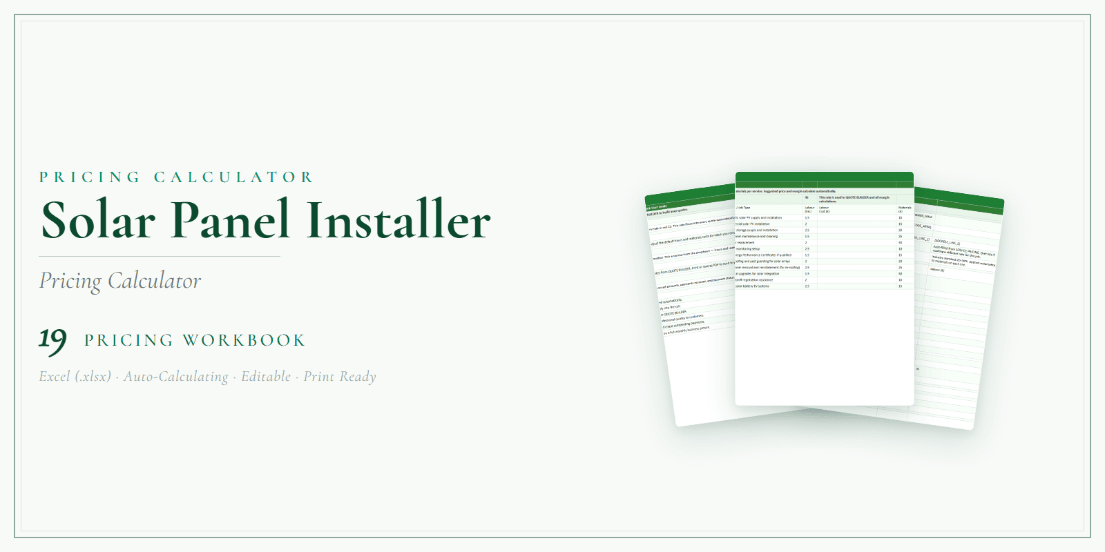Pricing Calculator — Premium — Product overview