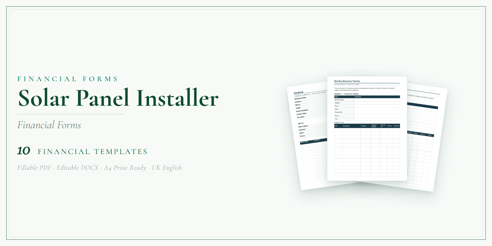 Financial Forms Bundle — Standard — Product overview