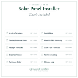 Financial Forms Bundle — Standard — What's included