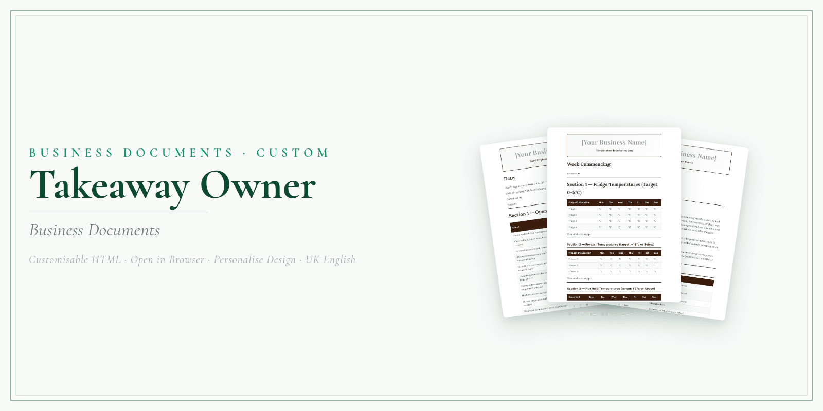 Business Documents — Customisable