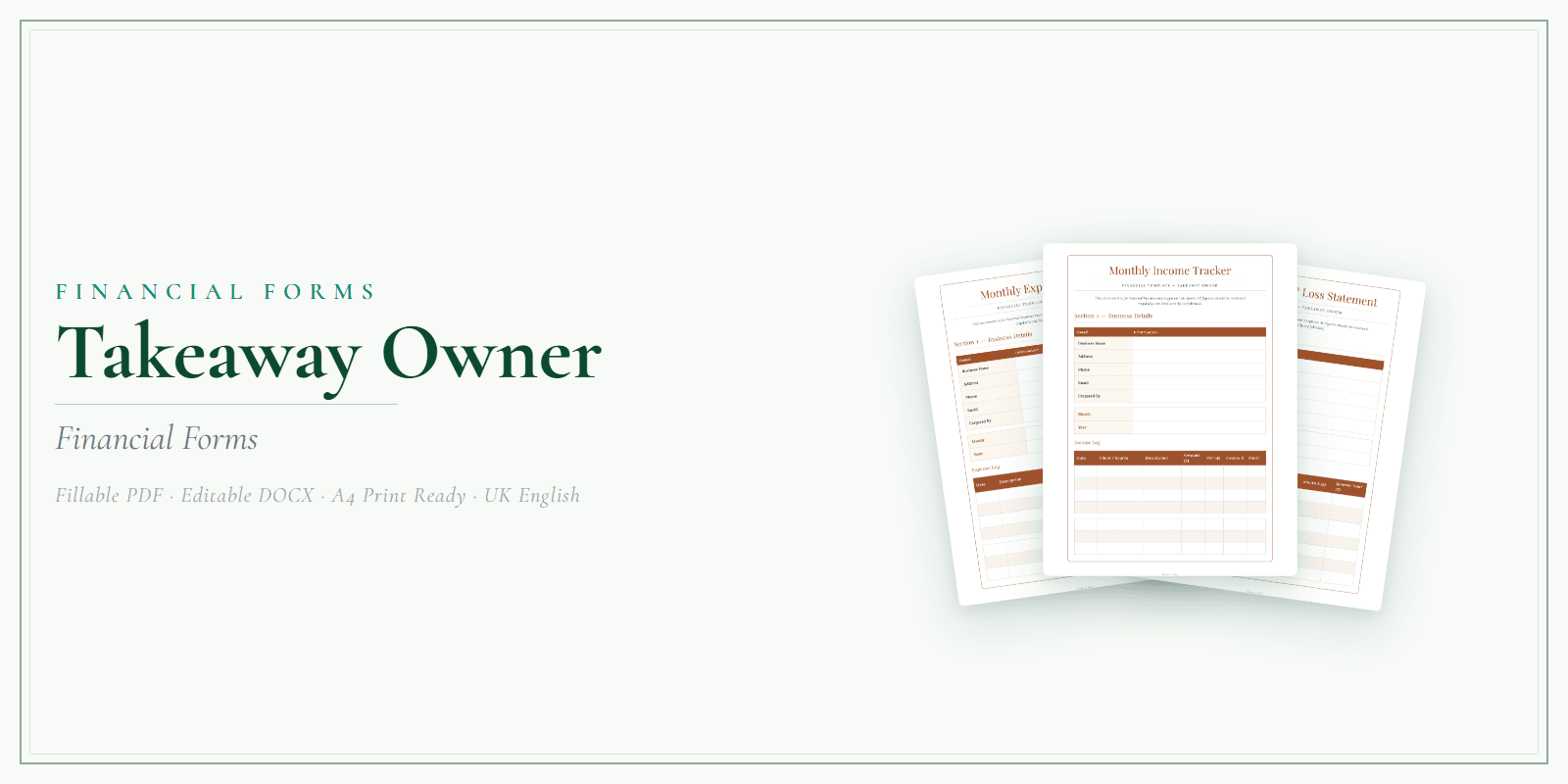 Financial Forms Bundle — Premium