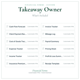 Financial Forms Bundle — Custom — What's included