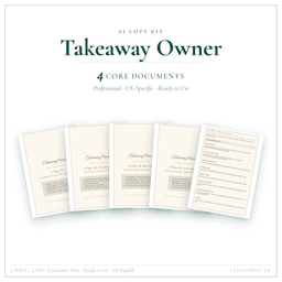 Takeaway Owner — AI Copy Kit, PDF and editable DOCX product preview